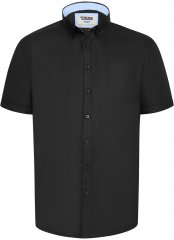 D555 James Chemise Oxford Manches Courtes TALL Noire