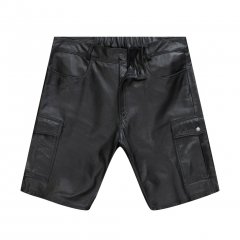 JP1880 Leather Shorts Cargo Pockets Lamb Nappa Leather Black
