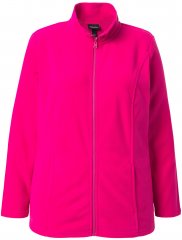 Ulla Popken Modular Fleece Zip Front Jacket Light Heather