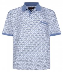Espionage P231 Polo à imprimé géométrique bleu/blanc