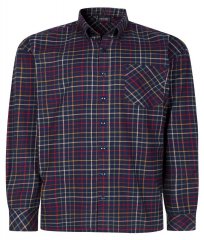 Espionage SH448 Chemise à carreaux brossée bleu marine/multi