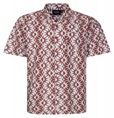 Espionage SH466 Abstract Sun Chemise imprimée ecru/rouge