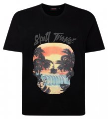 Espionage T432 Skull Travel T-shirt imprimé noir