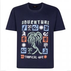 Espionage T448 adventure t-shirt imprimé gris ardoise
