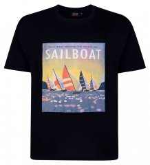Espionage T459 Sailboat T-shirt imprimé bleu marine