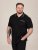 D555 Potts Jersey Polo With Jacquard Collar & Cuffs Noir - Polos - Polos homme grande taille