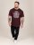 D555 Baldwin Grumpy Old Man Club Print Crew Neck T-shirt Burgundy/ Black Twist - T-shirts - T-shirts Homme Grande Taille