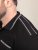 D555 Potts Jersey Polo With Jacquard Collar & Cuffs Noir - Polos - Polos homme grande taille