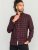 D555 Holton Dark Red Checked Flannel Shirt - Chemises - Chemises Grandes Tailles Hommes