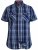 D555 Safford Short Sleeve Navy Check Shirt - Chemises - Chemises Grandes Tailles Hommes