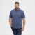 North Latitude Polo Blue Melange - Polos - Polos homme grande taille