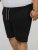 D555 STEFAN1 Elasticated Waist Loop Back Shorts Black - Pantalons/shorts de survêtement - Survêtement/jogging grandes tailles