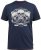D555 COOK Trio Of Skulls Printed Crew Neck T-Shirt Slate Blue - T-shirts - T-shirts Homme Grande Taille