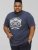 D555 COOK Trio Of Skulls Printed Crew Neck T-Shirt Slate Blue - T-shirts - T-shirts Homme Grande Taille
