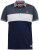 D555 EMERSON Cut And Sew Polo With Jacquard Collar Navy - Polos - Polos homme grande taille