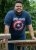 D555 ROGERS Official Captain America Printed T-Shirt Dark Navy - T-shirts - T-shirts Homme Grande Taille