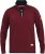 D555 HIRALDO Quarter Neck Pique Fleece Sweatshirt With Chest Embroidery Red - Sweatshirts & hoodies - Sweatshirts/Hoodies grande taille homme