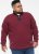 D555 HIRALDO Quarter Neck Pique Fleece Sweatshirt With Chest Embroidery Red - Sweatshirts & hoodies - Sweatshirts/Hoodies grande taille homme