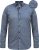 D555 MANGALA Geometric AOP Long Sleeve Shirt With Concealed Button Down Collar Navy - Chemises - Chemises Grandes Tailles Hommes