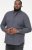 D555 KEATON Micro AOP Long Sleeve Shirt With Concealed Button Down Collar Grey - Chemises - Chemises Grandes Tailles Hommes