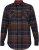D555 SHERLOCK Check Overshirt With Two Patch Pockets & Button Down Collar Navy - Chemises - Chemises Grandes Tailles Hommes