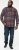 D555 SHERLOCK Check Overshirt With Two Patch Pockets & Button Down Collar Navy - Chemises - Chemises Grandes Tailles Hommes