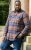 D555 SHERLOCK Check Overshirt With Two Patch Pockets & Button Down Collar Navy - Chemises - Chemises Grandes Tailles Hommes