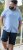 D555 Falmouth 1 Linen Mix Short Sleeve Shirt With Button Down Blue - Chemises - Chemises Grandes Tailles Hommes