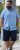 D555 Falmouth 1 Linen Mix Short Sleeve Shirt With Button Down Blue - Chemises - Chemises Grandes Tailles Hommes