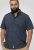 D555 Norwich Short Sleeve Micro AOP Shirt With Hidden Button Down Navy - Chemises - Chemises Grandes Tailles Hommes
