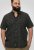 D555 Matlock Short Sleeve AOP Shirt With Hidden Button Down Black - Chemises - Chemises Grandes Tailles Hommes