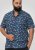 D555 Hartlepool Short Sleeve Vintage Car AOP Stretch Shirt Blue - Chemises - Chemises Grandes Tailles Hommes