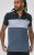 D555 Leeds Cut And Sew Polo With Jacquard Collar And Cuffs Navy - Polos - Polos homme grande taille