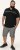 D555 Stafford Cut And Sew Embroidery Stripe Short Sleeve Polo Black - Polos - Polos homme grande taille