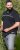 D555 Stafford Cut And Sew Embroidery Stripe Short Sleeve Polo Black - Polos - Polos homme grande taille