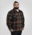 D555 Aldershot Long Sleeve Heavy Shacket Overshirt Tan/Navy Check - Chemises - Chemises Grandes Tailles Hommes