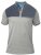 D555 MAURICE Top Paneled Short Sleeve Polo Grey - Polos - Polos homme grande taille