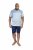 D555 MAURICE Top Paneled Short Sleeve Polo Grey - Polos - Polos homme grande taille