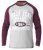 D555 KELTON Long Sleeve Raglan T-Shirt Grey/Burgundy - T-shirts - T-shirts Homme Grande Taille