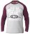 D555 KELTON Long Sleeve Raglan T-Shirt Grey/Burgundy - T-shirts - T-shirts Homme Grande Taille