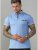 D555 Journey Fine Melange Polo Blue - Polos - Polos homme grande taille