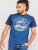 D555 Porter Raglan Sleeve Printed T-Shirt Blue - T-shirts - T-shirts Homme Grande Taille