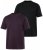 JP1880 702637 T-shirt à col rond lot de 2 Violet foncé/Noir - T-shirts - T-shirts Homme Grande Taille