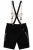 JP1880 Genuine Leather Traditional Lederhosen Shorts Black - Shorts - Shorts hommes grande taille