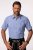 JP1880 Short Sleeve Check Print Traditional Shirt Blue - Chemises - Chemises Grandes Tailles Hommes