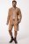 JP1880 Premium Goat Suede Staghorn Embroidery Shorts Leather Brown - JP1880 - JP1880 Vêtements Homme Grandes Tailles