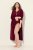 Ulla Popken 749967 Peignoir en éponge à fermeture éclair Bordeaux - Robes de chambre & peignoirs - 