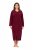Ulla Popken 749967 Peignoir en éponge à fermeture éclair Bordeaux - Robes de chambre & peignoirs - 