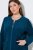 Ulla Popken 749967 Peignoir en éponge à fermeture éclair Pétrole - Robes de chambre & peignoirs - 