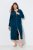 Ulla Popken 749967 Peignoir en éponge à fermeture éclair Pétrole - Robes de chambre & peignoirs - 